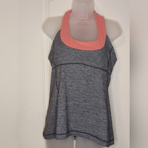 2/$30 LULULEMON Gray and Butterly pink Athletic Tank Top(#1,018) - Picture 1 of 7